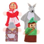 VICASKY 4 Parmak Kuklalar Kidcraft El Peluş Kukla Oyuncak Bebekler Peri Masalı Oyuncak Bebekler Çocuklar Parmak Kuklası Oyuncak Figürler Parmak Oyuncak Noel Hayvan Kumaş