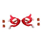 VICASKY 4 Takım Noel Kırmızı Eşarp Köpek Santa Şapkası Örme Santa Şapkaları Yılbaşı Ağacı Süsleri Süs Noel Lolipop Şeker Kapak Minyatür Örme Santa Şapkası Eşarp Süs Iplik
