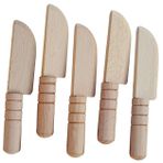 VICASKY 5 Adet simüle ahşap bıçak bebek evi malzemeleri yemek oynamak oyuncaklar çakı bebek evi kesici malzemeleri DIY kesici oyuncak bulmaca tahta bıçak tedarik