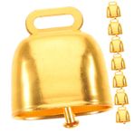 VICASKY 8 Metal Çıngırak Inek Asılı Çanlar Küçük Pirinç Çan Otlayan at Çanları Tarım Aksesuarları Sığır Bakır Çanları Köpek Kedi Yaka Çanları Sığır Çanı Trompet Süper Gürültülü