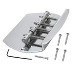 VICASKY Elektro Gitar Kablo Kartı Gitar Köprü Kuyruk Parçası Gitar Luthier Hediye Gitar Için Kuyruk Köprüsü 4 Telli Eyer Kuyruk Parçası Gitar Aksesuarları Bileşen Yer Değiştirmek Metal