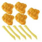 VICASKY Kızartma 1 Takım Tavuk Nuggets Ve Patates Kızartması Kızarmış Tavuk Yemek Gibi Davran Gerçekçi Yemek Modelleri Yapay Kızarmış Tavuk Et Sırt Çantası Öğrenci Süslemeler Pvc