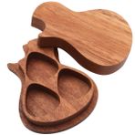 VICASKY Kutu Ahşap Gitar Kılıfı Trompet Çevirme Klasörü Gitar Seçim Tutucu Gitar Seçim Kolye Seçtikleri Özel Gitar Seçim Tahta Mızrap Gitar Resimleri Küçük Istiridye Kabuğu Müzik Aleti