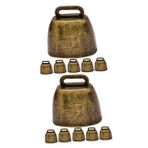 VICASKY Süs 12 Metal Yüksek Sesle Çanlar Feng Shui Çanı Otlayan Bakır Çanlar Inek Zili Gerdanlığı Mini Asılı Çan At Için Pirinç Çanlar Süper Gürültülü Evcil Hayvan Malzemeleri