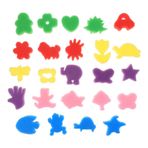VICASKY Taekwondo Eldiveni 48Pcs ?ocuk Sünger Boyama ?e?itli ?ekilli ?izim F?r?a DIY Graffiti ?izim F?r?a Erken ??renme Boyama Zanaat Sünger Ders Çalışma Planlayıcısı