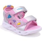 Vicco 321F24Y204 Pembe Kız Çocuk Ortopedik Spor Sandalet Günlük Kullanıma Uygun Düz Taban Suni Deri