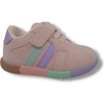 Vicco Heika Bebek Pudra Sneaker Ayakkabı Hafif Tekstil Düz Taban Cırtlı Bağlama ile Konfor - Pudra Pembe
