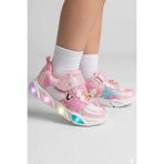 Vicco Kız Çocuk Işıklı Spor Ayakkabı - Pembe, Batik Desenli ve Renkli LED Tabanlı Sneaker