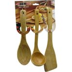 Vice Avm 3PCS AHŞAP BAMBU MUTFAK SERVİS SETİ KAŞIK=27CM - KEPÇE=27CM - SPATULA=32CM GO-53-vice 01633