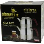 Vice Avm FİLİNTA AİLE BOY ÇELİK ÇAYDANLIK SETİ ÇİFT KAPAKLI RENKLİ BAKALİT KULP ÜST DEMLİK: 1.5LT - ALT SULUK: 3LT KENDİNDEN SÜZGEÇLİ GO-53-vice 01778