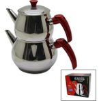 Vice Avm ORTA BOY KÜRE ÇELİK ÇAYDANLIK SETİ ÜST: 1LT - ALT: 1.60LT GO-53-vice 01774