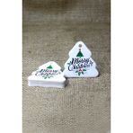 Vice Çam Ağacı Temalı Yeni Yıl Etiketi - Merry Christmas - Yılbaşı Etiketi (5,5 X5,5 Cm) 50 Adet - Beyaz - KARTON