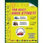Vice Isim Baskılı Defter Kalem Okul Etiketi ( 198 Adet Arabalar Temalı ) - --