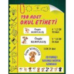 Vice Kişiye Özel Sevimli Köpek Temalı Etiket (198 Adet Defter Kalem Okul Etiketi ) - Beyaz