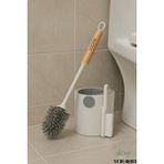 Vichy 2’li Banyo Tuvalet Fırçası Seti – Silikon Başlıklı, Bambu Saplı, Standlı Ve Pratik Temizlik İçin Ekstra Fırça Vch-6603 Beyaz
