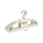 Vichy 5 Li Kaymaz Yüzeyli Askı 40 Cm Krem Renk Elbise & Gömlek Askısı Vch-7024 Açık Bej