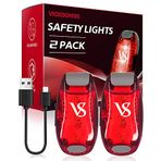 VICKSONGS 2'li yanıp sönen ışık, okul çantası, USB ile şarj edilebilir, LED römork, yanıp sönen ışık, bisiklet, çocuklar için LED güvenlik ışığı, koşucular, sırt çantası turistleri