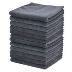 VIcolour Mikrofiber Yüz Bezi Makyaj Temizleyici Bez Yüz Temizleme Bezleri Yumuşak Yüz Bezleri 30,48 x 30,48 cm 12 Paket, Gri 12 paket, 30,48 cm x 30,48 cm