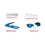 Vicromed Haftalık /günlük Hap Saklama Kutusu-Tablet Ezici-Tablet Kesici Set 4lü Set