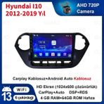 Victor Hyundai I10 (2012-2019 Yıl) Multimedya Android Sürüm 13 Kablosuz Carplay Navigasyon 9 Inç Ekran 4G Ram + 64GB Hafıza Çerçeveli ve arka görüş kameralı - Şeffaf