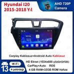 Victor Hyundai I20 2015-2018 Android Kablosuz Carplay Navigasyon Multimedya 9 Inch Ekran 4G Ram+ 32GB Hafıza Çerçeve ve Arka Görüş Kamerası ile - Siyah