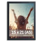 VictoR Resim çerçevesi Dali 15 x 21 cm (A5) siyah - Fotoğraf çerçevesi ahşap A5 - resim çerçevesi siyah 15 x 21 - kırılmaz akrilik camlı modern ahşap çerçeve