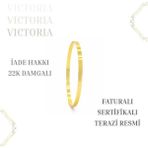 Victoria 4 gr Yatırımlık Altın 3 mm Kibrit Çöpü Bilezik Sertifikali– 22 Ayar Damgalı– Faturalı– Iade Hakkı