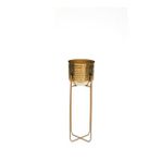 Victoria Gold Desenli Metal Ayaklı Saksı Büyük Boy