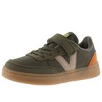 victoria Low-Top Unisex Oslo deri efektli ve renkli parçalar ve elastik bağcık ve cırt cırtlı bant 1256106 çocuklar için, Haki., 32 EU