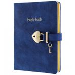 Victoria's Journals 1331 Hush Hush Kilitli 13x18 cm 80 gr 160 Yaprak Çizgili Mavi Defter