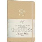 Victoria's Journals 14x20 cm Bej Canvas Yaldızlı Sert Kapak Noktalı Defter