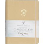 Victoria's Journals 16 x 22.5 cm Bej Canvas Gizli Spiralli Yaldızlı Sert Kapak Noktalı Defter