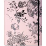 Victoria's Journals Black & Pink Florals 16,5x22,5 cm Gizli Spiralli 96 Yaprak Çizgili Tarihsiz Not Defteri