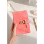 Victoria's Journals Hush Hush Peluş Kilitli Günlük ve Sır Defteri Hediye Seti - Kalemli - Powder Pink - A6