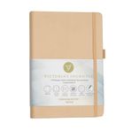 Victoria's Journals Sert Kapaklı Lastikli Tarihsiz Kalın Yapraklı Noktalı 14x20 cm Bej Defter