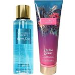 Victoria's Secret Aqua Kiss & Electric Beach Vücut Losyonu Ve Spreyi 2'li Set