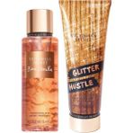 Victoria's Secret Bare Vanilla & Glitter Hustle Vücut Losyonu ve Spreyi 2'li Set Tüm Cilt Tipleri İçin Özel