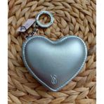 Victoria's Secret Heart Pouch Keychain Silver Metallic