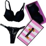 Victoria's Secret Victoria"s Secret Pusch Up Set Alt Üst Dolgulu Sütyen ve Külot Takım 2"liset - Siyah