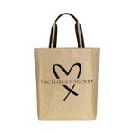 Victoria's Secret Vs Official Fashion Show Glamour Glitter Gold Tote With Heart Logo Altın