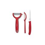 Victorinox 3'lü Soyacak Kırmızı Bıçak Seti