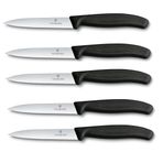 Victorinox 5 parçalı sebze bıçağı seti Swiss Classic siyah — 10 cm tırtıklı kenarlı — domates bıçağı