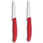 Victorinox 8 cm Kırmızı Tırtıklı ve Düz Bıçak Seti 2li