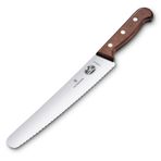 Victorinox Ahşap ekmek ve pasta bıçağı, tırtıklı kenarlı, 22 cm uzunluğunda paslanmaz çelik bıçak, ergonomik ahşap sap, akçaağaç