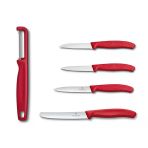 Victorinox Kırmızı Tırtıklı Bıçak Ve Domates Soyacağı Seti 5 Li