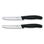 Victorinox | Mutfak bıçağı seti | 2 adet siyah | bıçak uzunluğu: 11 cm | ekstra keskin tırtıklı | ergonomik saplı sofra bıçağı