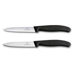 Victorinox Swiss Classic domates soyma bıçağı seti, 2 parça, ekstra keskin bıçak, plastik sap, paslanmaz çelik, İsviçre yapımı, siyah