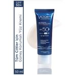 Victory Tüm Cilt Su Bazlı Mavi Işık Filtreli 50 ml SPF50+ Yüz Güneş Kremi