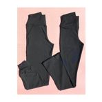 VicTroy Scuba-Dalgıç ( 2'li ) Kumaş Toparlayıcı Yüksek Bel İspanyol Paça ve Jogger Kadın Tayt