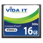 Vida IT CompactFlash hafıza kartı Canon EOS 10D/20D/20DA/300D/30D/350D/400D/40D/50D/5D/5D Mark II/7D/D30 dijital SLR fotoğraf makinesi (16 GB, High-Speed 200 x)